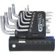 KS Tools TORX kulcs készlet, rövid, krómozott TX 8-50  10 részes, 3 az 1-ben tartó Méretek:TX8-10-15-20-25-27-30-40-45-50