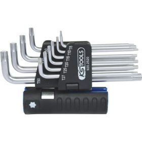   KS Tools TORX kulcs készlet, hosszú, krómozott TX 8-50 10 részes,  3 az 1-ben tartó Méretek:TX8-10-15-20-25-27-30-40-45-50