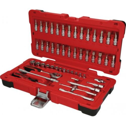 KS Tools Dugókulcs készlet + rátuzo 1/4" ( Műanyag koffer ) 4-14 mm 50 részes, 6 szög