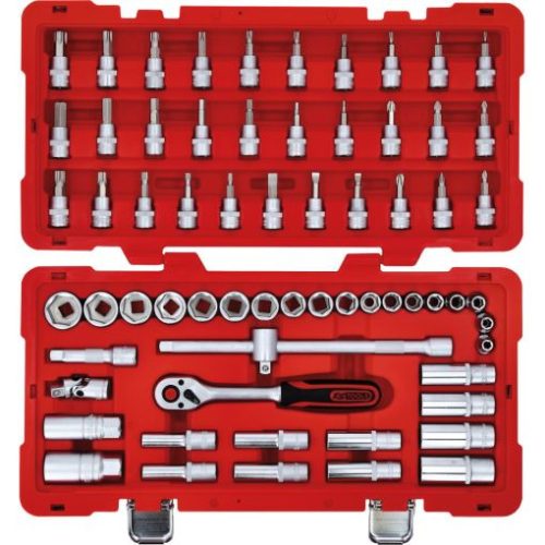 KS Tools Dugókulcs készlet + rátuzo 3/8" R/H (műa. koffer) 6-24 mm 66 részes, 6 szög