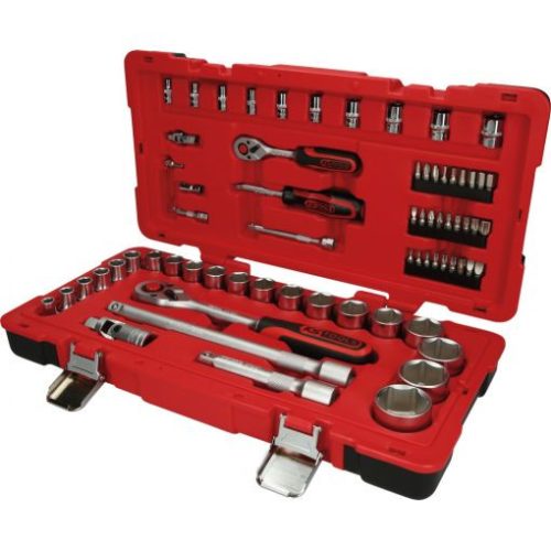 KS Tools Dugókulcs készlet + bitek 1/4"+1/2"(műa. koffer) 5,5-34 mm 68 részes, 6 szög