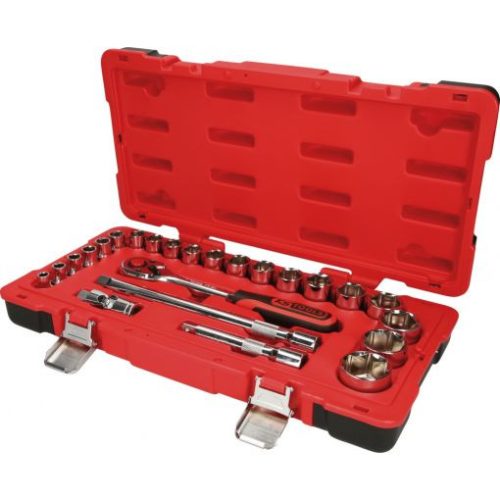 KS Tools Dugókulcs készlet 1/2" ( Műanyag koffer ) 8-34 mm 24 részes, 6 szög,  CHROMEplus