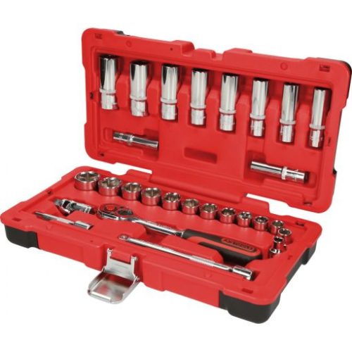 KS Tools Dugókulcs készlet 3/8" R/H ( Műanyag koffer ) 8-24 mm 27 részes, 6 szög