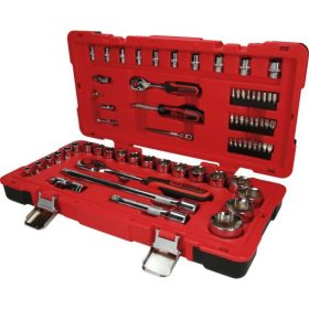   KS Tools Dugókulcs készlet + bitek 1/4"+1/2"(műa. koffer) 5,5-34 mm 68 részes, 6 szög CHROMEplus