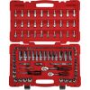 KS Tools Dugókulcs készlet + rázuzo 1/4"+3/8" R/H CHROMEp. 4 -24 mm/AF1/4"-3/8" 100 részes, 6 szög