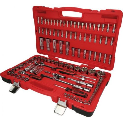 KS Tools Dugókulcs készlet + rázuzo 1/4"+1/2" R/H CHROMEp. 4-34 mm/E4-24/TX 8-30 110 részes (műa. koffer)