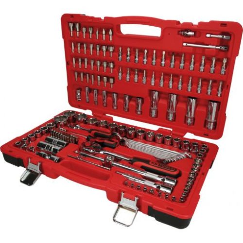 KS Tools Dugókulcs készlet + rázuzo 1/4"+1/2" R/H CHROMEp. 4-34 mm/E4-24/TX10-30 151 részes (műa. koffer)