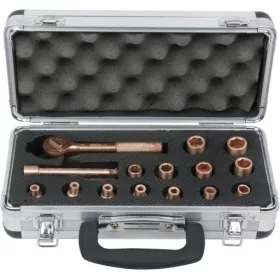   KS Tools Szikramentes dugókulcs készlet 1/4" (alu koffer) 4-14 mm  15 részes, 6 szög, BERYLLIUMplus
