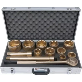   KS Tools Szikramentes dugókulcs készlet 1" (alu koffer) 36-80 mm 13 részes, BRONZEplus