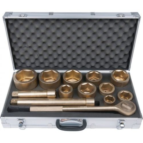 KS Tools Szikramentes dugókulcs készlet 1" (alu koffer) 36-80 mm 13 részes, BRONZEplus