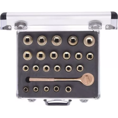 KS Tools Szikramentes dugókulcs készlet 1/2" (alu koffer) 10-32 mm 23 részes, BRONZEplus