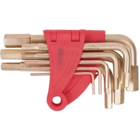   KS Tools Szikramentes hatszögkulcs készlet,rövid BRONZEplus AF1/16"-3/8" 10 részes Tartalom: 1/16-5/64-3/32-1/8-5/32-3/16-7/32-1/4 5/16-3/8
