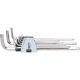 KS Tools Hatszögkulcs készlet extra hosszú, gömbvégű, INOX 1,5-10 mm  9 részes Méretek:1,5-2-2,5-3-4-5-6-8-10