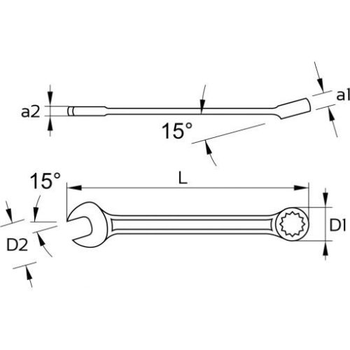 KS Tools Csillag-villáskulcs, TITANplus ( INOX ) DIN3113A 17 mm