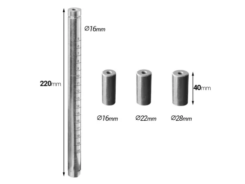 Piher Fémipari munkaasztal leszorítóhoz hossztoldó Ø28x40mm csat.: M6/M8