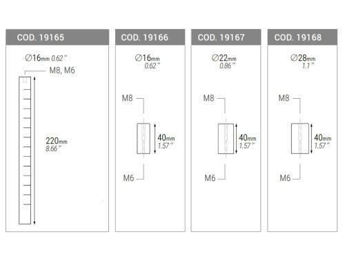 Piher Fémipari munkaasztal leszorítóhoz hossztoldó Ø28x40mm csat.: M6/M8