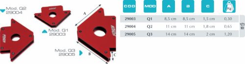 Piher Mágneses prizma Q3 140x140x20mm