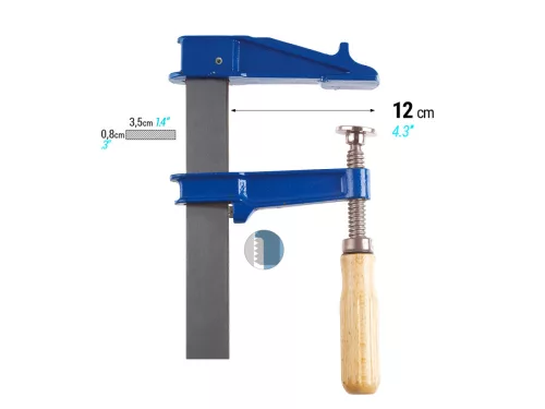 Piher Asztalosipari szoritó 120x400mm FM-40  famarkolat (42040)