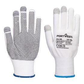   Portwest Grip 13 PVC pöttyös érintőképernyős kesztyű (12 pár)