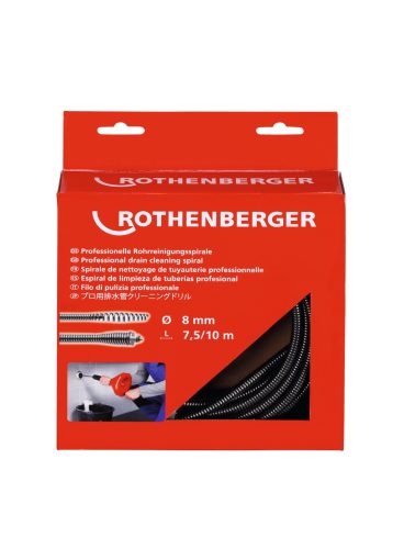 Rothenberger Spirál 8 mm x 7,5m szerszámcsatlakozással és acélmaggal