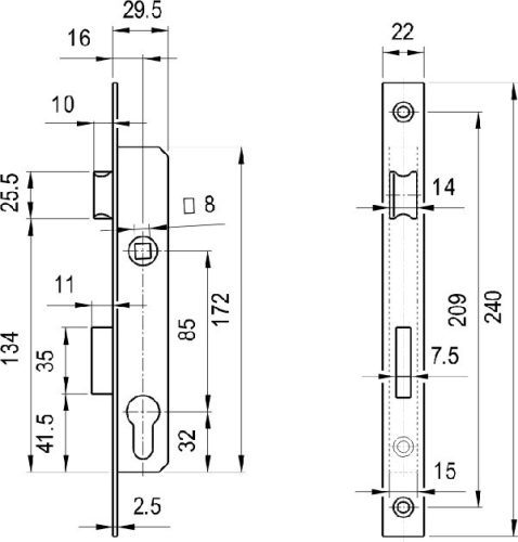 Elzett portálzár 3cm zárb.záról.nélkül 3398 b !!!