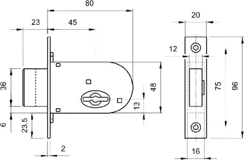 Elzett reteszzár beveső 700-as kéttollú 700