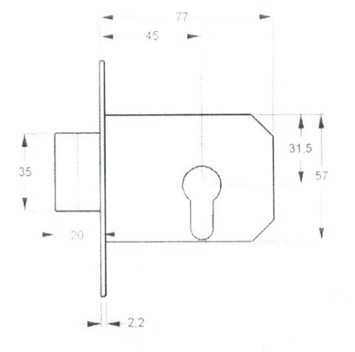 Elzett reteszzár bevésö cilinderes 777/k