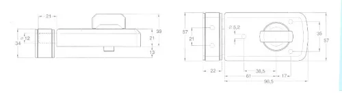 Elzett reteszzár rácsomagcilinderesgombos teliret. 6784/799barn