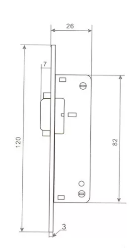 Anbo ajtócsappantyú görgős króm. 120x25mm 1202