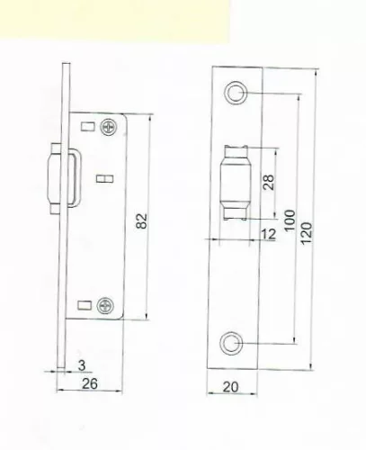 Anbo ajtócsappantyú görgős króm. 120x25mm 1202
