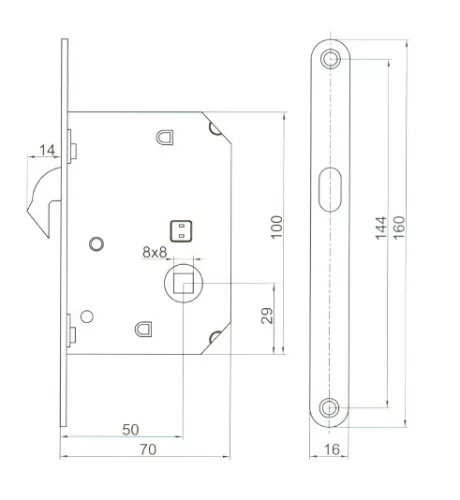 Anbo tolóajtózár szett 50mm ford.gomb.sz.nikk k48