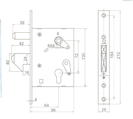 Anbo tolókapuzár cilinderes 60 mm kampós 72mm c001