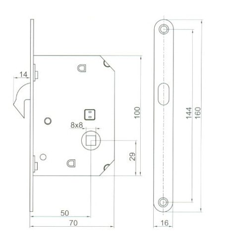 Anbo tolóajtózár szett 50mm ford.gombos réz k48