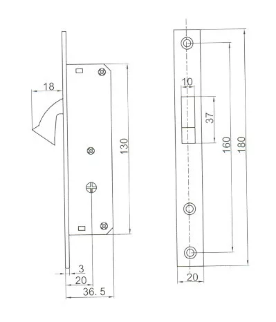 Anbo tolóajtózár 3cm tűkulcsos5 kampós k201f 1120k