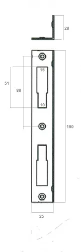 Anbo zárólemez hajlított szögl. 410-es f.horg a1,