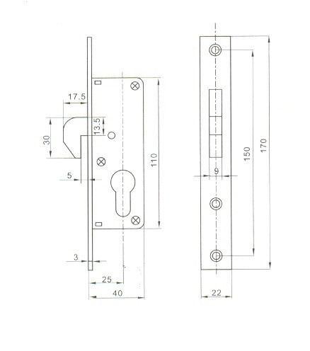 Anbo reteszzár bev.cilinderes 4cm test! kampós sh 500-25