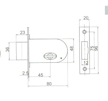 Anbo reteszzár bevéső kéttollú (kék) 45mm 2k. "700" patkó