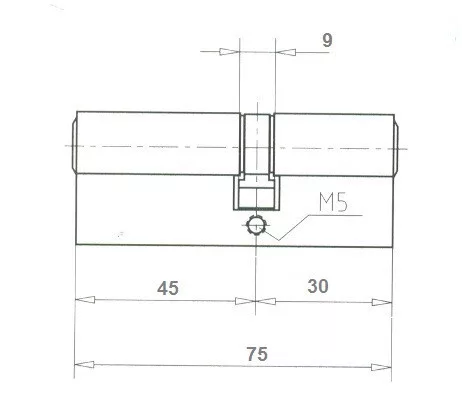 Elzett hengerzárbetét 30/45 76mm réz 757/03 3 kulcsos