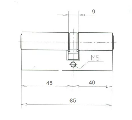 Elzett hengerzárbetét 40/45 86mm réz 757/23 3 kulcsos