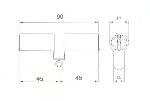 Elzett hengerzárbetét 45/45 mm 3 kulcsos réz economy