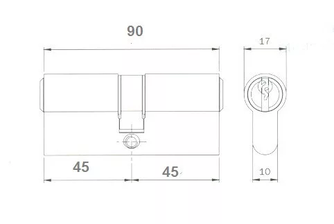 Elzett hengerzárbetét 45/45mm 3 kulcsos m.nikk. economy