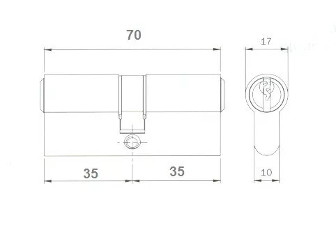 Elzett hengerzárbetét 35/35mm 3 kulcsos m.nikk. economy