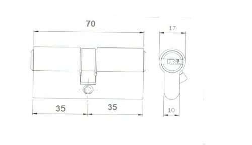 Elzett hengerzárbetét 35/35mm 11csap 5 fúrtkulcsos m.nikk. x-11