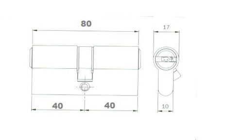 Elzett hengerzárbetét 40/40mm 11csap 5 fúrtkulcsos m.nikk. x-11