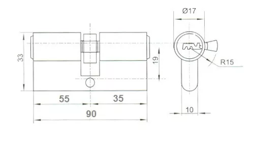 Anbo hengerzárbetét 35/55 5 fúrtkulcsos m.nikk 2300