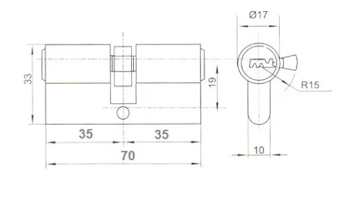 Anbo hengerzárbetét 35/35 5 fúrtkulcsos m.nikk 2300