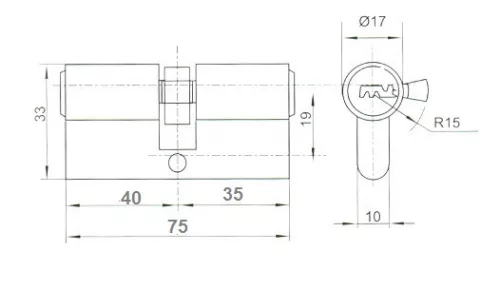 Anbo hengerzárbetét 35/40 5 fúrtkulcsos m.nikk 2300