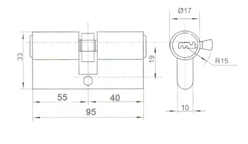 Anbo hengerzárbetét 40/55 5 fúrtkulcsos m.nikk 2300