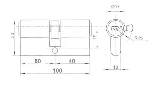 Anbo hengerzárbetét 30/60 5 fúrtkulcsos m.nikk 2300
