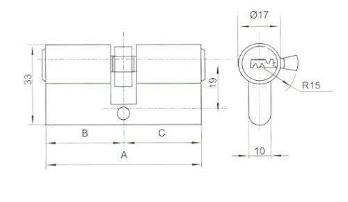 Anbo hengerzárbetét 40/45 5 fúrtkulcsos m.nikk 2300